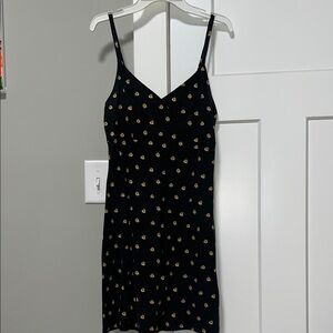Hollister Black Mini Dress with Yellow Floral Pattern